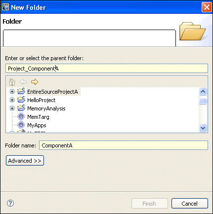 New Folder, Advanced options