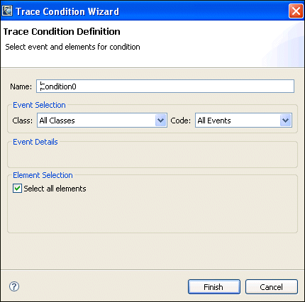 System Profiler: Trace Condition wizard