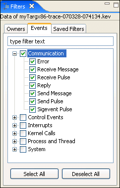 System Profiler: Filter events