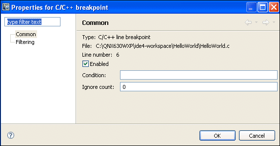 Common Breakpoint properties