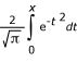 erf(x) = 2/sqrt(pi)*integral from 0 to x of exp(-t*t) dt