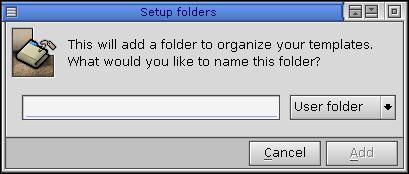 Setup Folders dialog