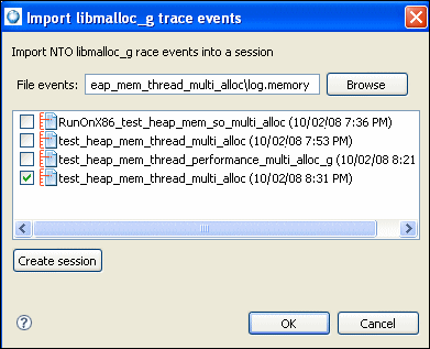 Importing trace events