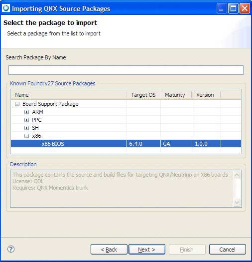 Importing: setting package to import