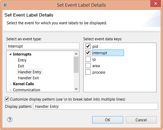 Screenshot of Timeline Event Labels window
