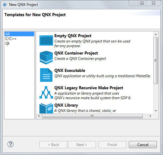 New QNX C Project