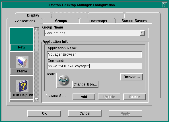 Configuration tool dialog