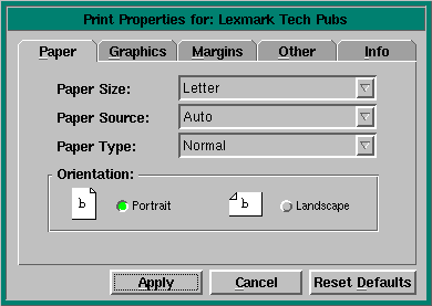 Photon Printer Properties
