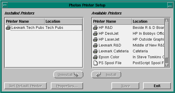 Photon Printer Setup