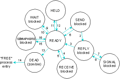 Figure showing all possible process states