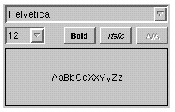 Font selection dialog