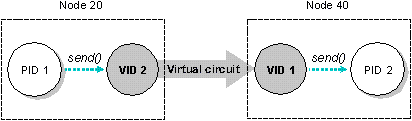 Figure showing the virtual circuits