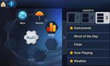 QNX CAR Infotainment showing User Configurable Gadgets