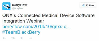 QNX Connected Medical Device Software Integration Webinar - Tweet