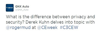 Derek Kuhn on panel at CE Week tweet