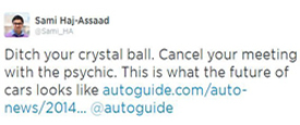 Autoguide - future of cars tweet