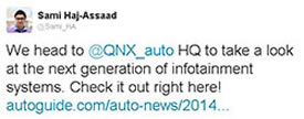 QNX concept car Autoguide video tweet
