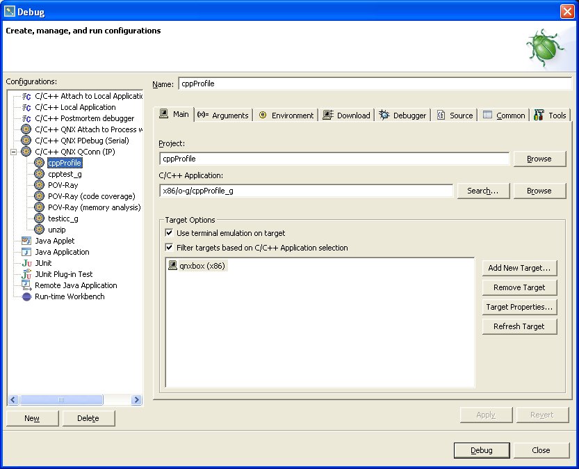 Debug launch configurations