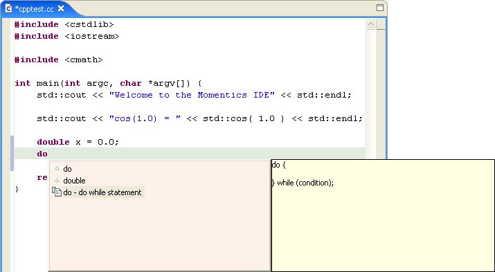 C/C++ editor; Code Templates; using