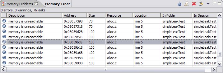 Memory Problems view