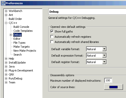 Automatic               Refresh options