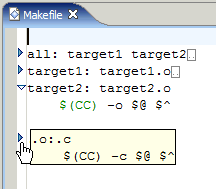 Makefile Editor code               folding