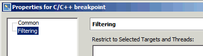 thread-specific               breakpoints