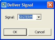 Target Navigator view; Deliver Signal dialog