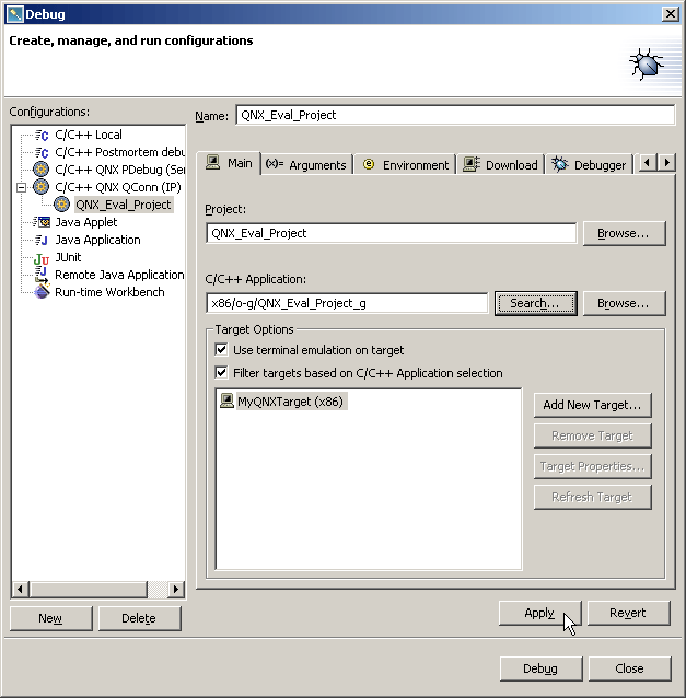 Launch configuration