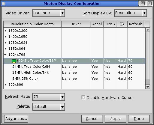 display preferences