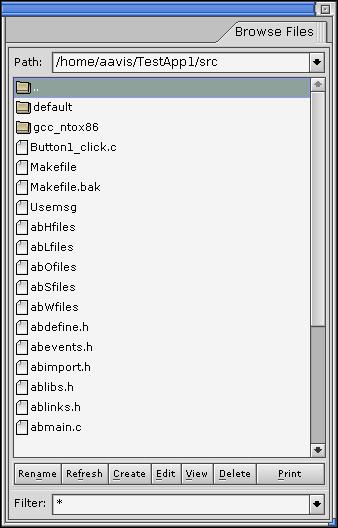 Browse Files palette