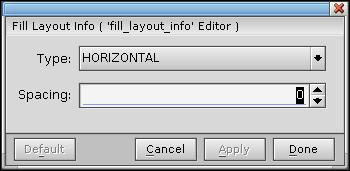 Fill layout info editor