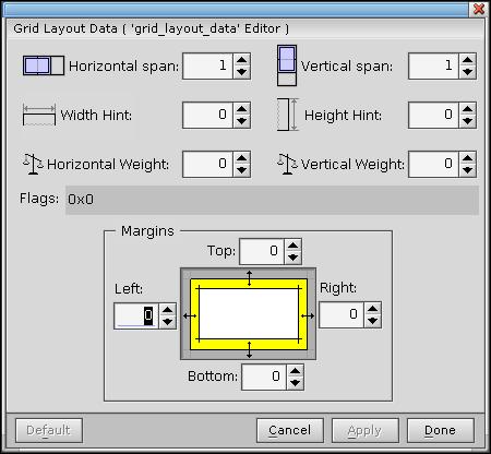 Grid layout data editor
