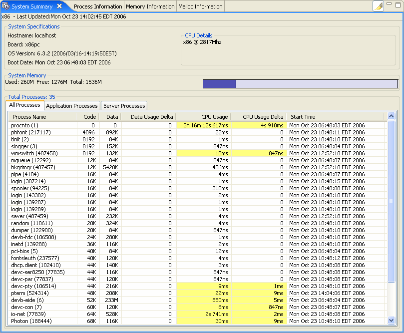 System Summary view