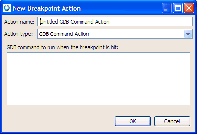 Breakpoints: setting a breakpoint action