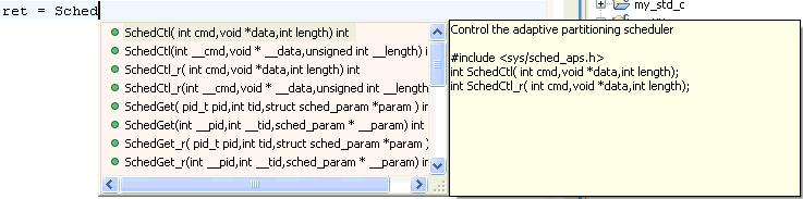 C/C++ editor; Content Assist