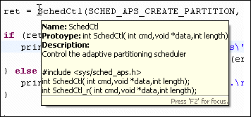 C/C++ editor; Hover help