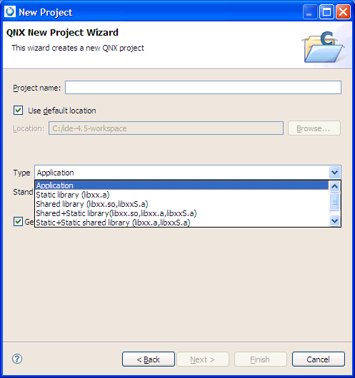 Project type field