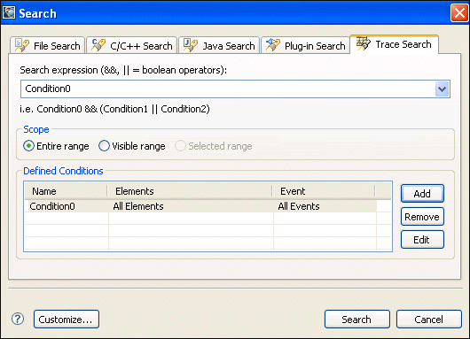 System Profiler: Defined conditions