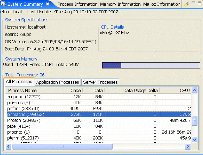 System Summary view