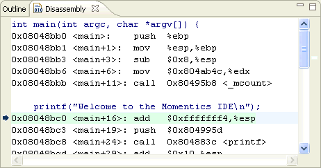 Disassembly view