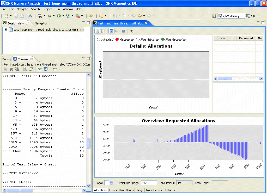 Memory Analysis editor