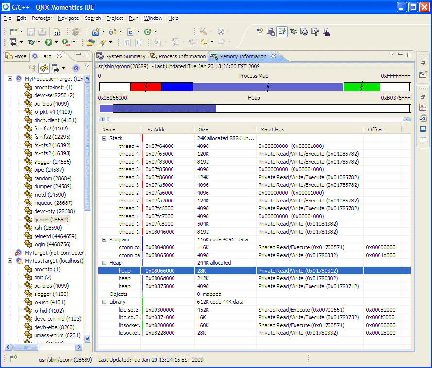 Memory Information view