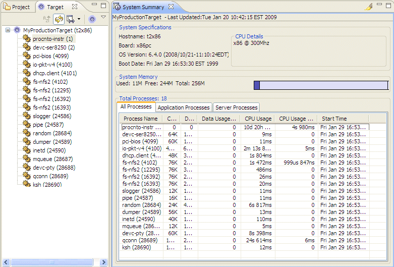 System Information perspective