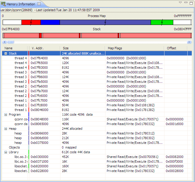 Memory Information view