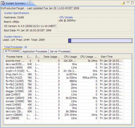 System Summary view