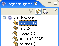 Target Navigator view; Memory Trace