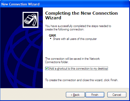 New Connection wizard