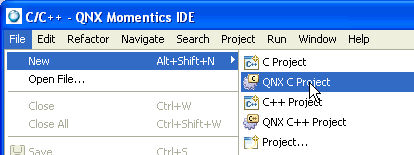 New QNX C Project