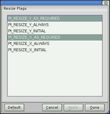 Editing resize flags